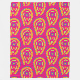 Boho-Blumenmotiv Fleecedecke