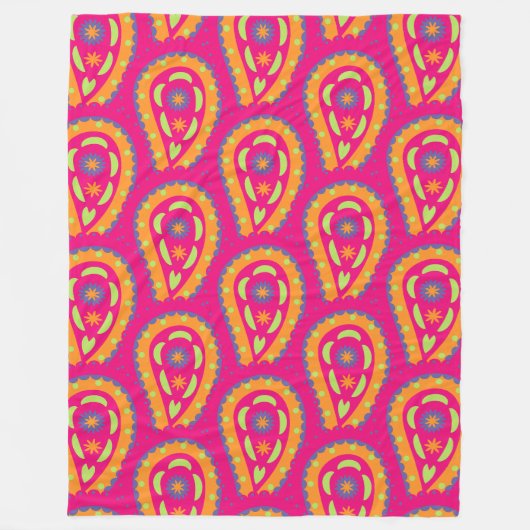Boho-Blumenmotiv Fleecedecke (Vorderseite)