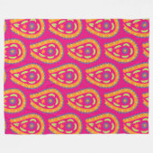 Boho-Blumenmotiv Fleecedecke (Vorderseite (Horizontal))