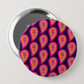 Boho-Blumenmotiv in Rosa Button (Vorne & Hinten)