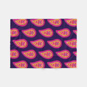 Boho-Blumenmotiv in Rosa Fleecedecke (Vorderseite (Horizontal))