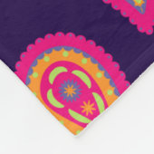 Boho-Blumenmotiv in Rosa Fleecedecke (Ecke)