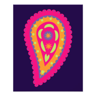 Boho-Blumenmotiv in Rosa Fotodruck