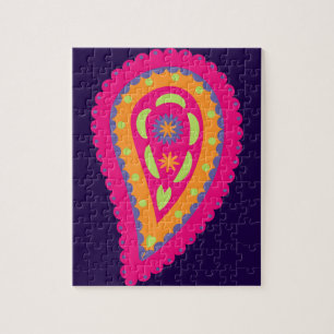 Boho-Blumenmotiv in Rosa Puzzle