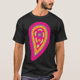 Boho-Blumenmotiv in Rosa T-Shirt