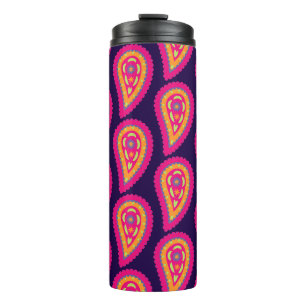 Boho-Blumenmotiv in Rosa Thermosbecher