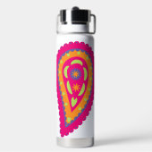 Boho-Blumenmotiv in Rosa Trinkflasche (Hinten)
