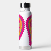 Boho-Blumenmotiv in Rosa Trinkflasche (rechts)