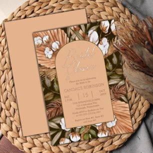 Boho-Blumenmuster aus Baumwolle Brautdusche mit Folieneinladung