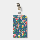 Boho Blumenmuster & Blush Pink Foto Ausweis (Rückseite mit Clip)