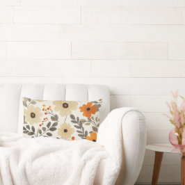 Boho Blumenmuster in warmen Farben Terracotta Lendenkissen