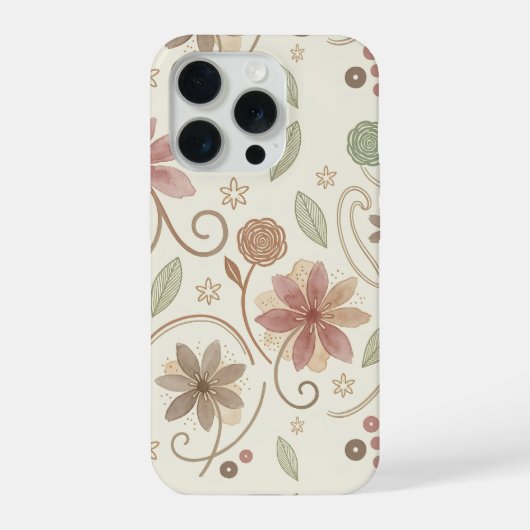 Boho-Blumenmuster iPhone Hülle (Rückseite)