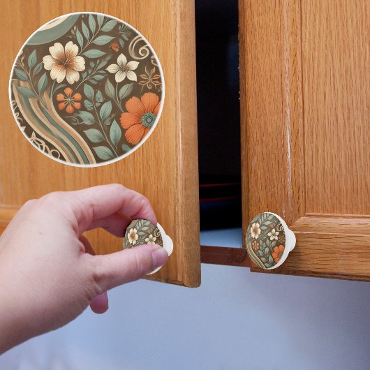 Boho Blumenmuster Keramikknauf
