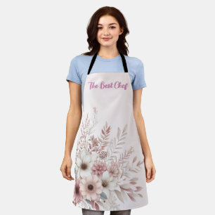 Boho-Blumenmuster mit einem Hauch von Rosa Schürze