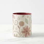 Boho-Blumenmuster Tasse (Zentrum)