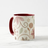 Boho-Blumenmuster Tasse (Vorderseite Links)