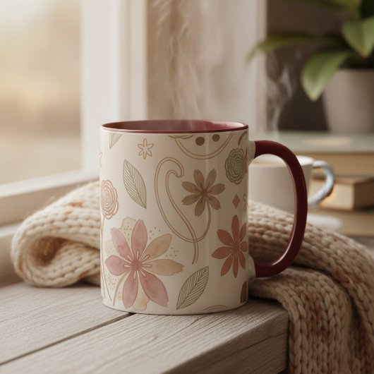 Boho-Blumenmuster Tasse