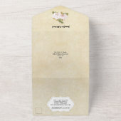 Boho blumenorchid grüner Rahmen rustikal All In One Einladung (Außenbereich)