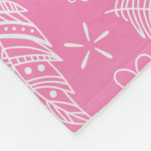 Boho Blumenpaisley Federn rosa schwarzer Volleybal Fleecedecke (Ecke)