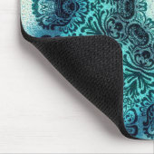 Boho Blumenpaisley Türkis aquamarine mandala henna Mousepad (Ecke)