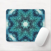 Boho Blumenpaisley Türkis aquamarine mandala henna Mousepad (Mit Mouse)