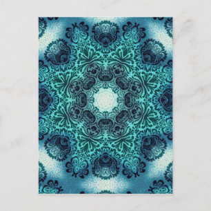 Boho Blumenpaisley Türkis aquamarine mandala henna Postkarte