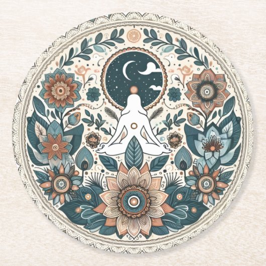 Boho blumenpastellfarbene Untersetzer (Vorderseite)