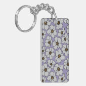 Boho-Blumenprint mit Namen Schlüsselanhänger (Vorderseite links)