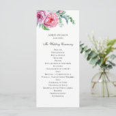 Boho-Blumenprogramm. Bohemische Hochzeitszeremonie Programm (Stehend Vorderseite)
