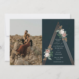 Boho-Blumenpyramide-Hochzeitsfoto Save-the-Date-Ka Einladung