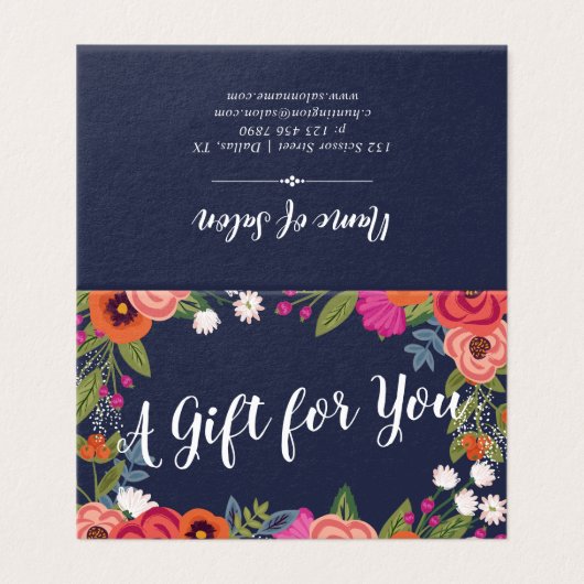 Boho Blumenrahmen - Geschenkgutschein (Außenseite Aufgefaltet)