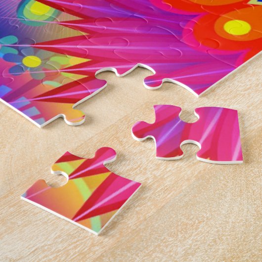 Boho blumenreiche abstrakte Kunst Puzzle (Seite)