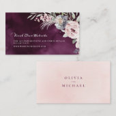 Boho blumenreiche Hochzeitswebsite Beilage Karte (Vorne/Hinten)