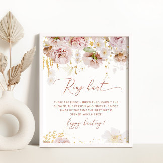 Boho Blumenring-Jagd Brautparty-Poster Poster