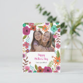 Boho blumenrosa Mütter Tag zeichnend Karte (Stehend Vorderseite)