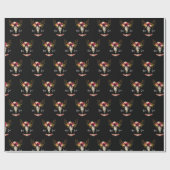 Boho Blumenschädel-Bohemisches Geschenkpapier (Flach)