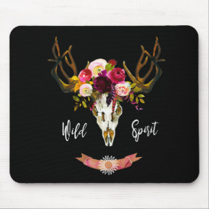 Boho Blumenschädel-Bohemisches Mousepad