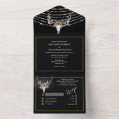 Boho blumenschwarz-orange lila Saitenleuchten eleg All In One Einladung (Innen Boden)