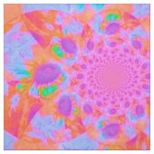 Boho Blumensonnenblume-Rosa-orange lila Grün Stoff (Muster)