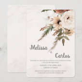 Boho blumenspanischer Hochzeitsempfang Einladung (Vorne/Hinten)