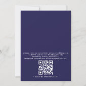 Boho-Blumenstrauß Blaue Elegante QR-Code-Hochzeit Einladung (Rückseite)