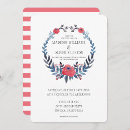 Boho Blumenwatercolor-Rote Rosen Wedding | Einladung