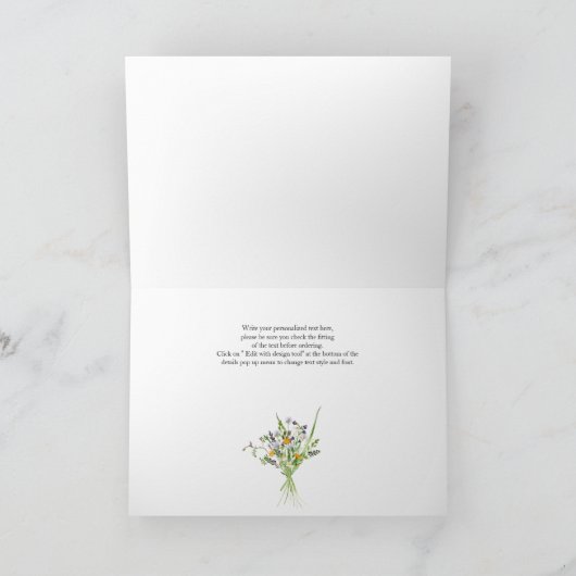Boho blumenWedding Danke, Card Karte (Innenseite)