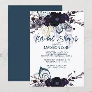 Boho Blumenzather Bridal Dusche Einladung