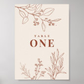 Boho-Blumige Tischnummern Poster (Vorne)