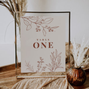 Boho-Blumige Tischnummern Poster