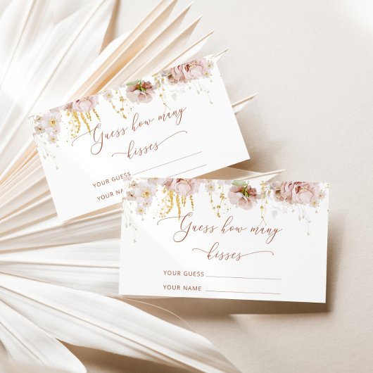 Boho bluoral erraten, wie viele Küsse Bridgame Begleitkarte