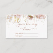 Boho bluoral erraten, wie viele Küsse Bridgame Begleitkarte (Vorderseite)