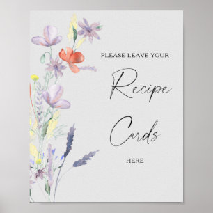 Boho bluoral Ihre Rezepte Karte hier Plakat
