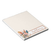 Boho bluoral personalisiert notizblock (angewinkelt)